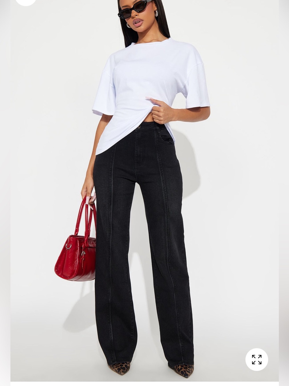 Fashion nova Pintucked Straight Leg Jeans -
Black NWOT size 0